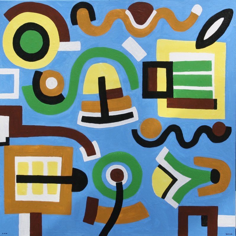 2014-003: Restauration II, Dekalack auf Leinwand, 120 x 120 cm